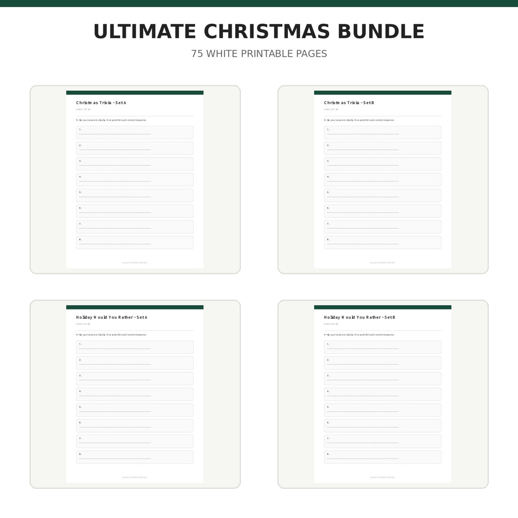 Ultimate Christmas Celebration Bundle | 75 Printable Party Game Pages content preview 1