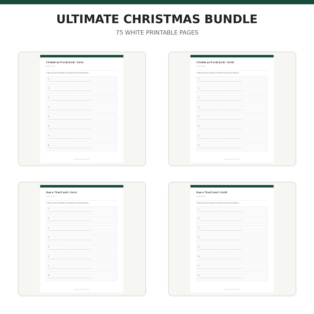 Ultimate Christmas Celebration Bundle | 75 Printable Party Game Pages content preview 2