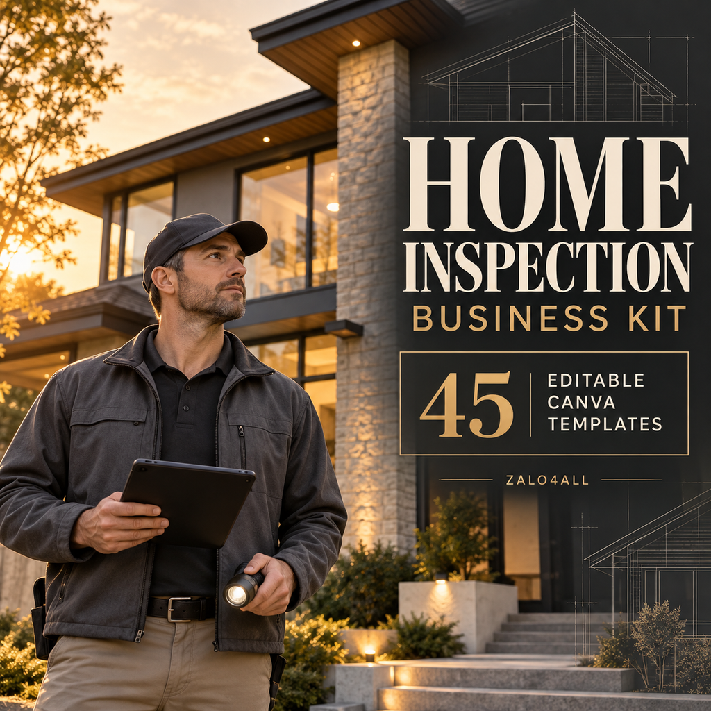 Home Inspection Business Kit - 45 Editable Canva Templates cover