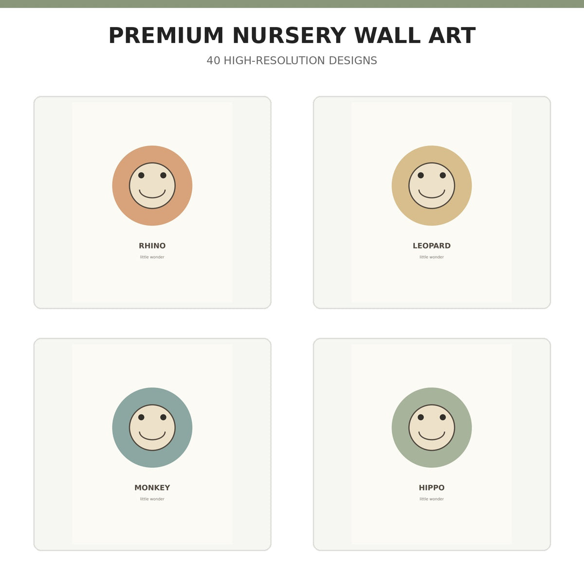 Premium Nursery Wall Art Collection | 40 Safari Animal Prints content preview 2