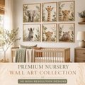 Premium Nursery Wall Art Collection | 40 Safari Animal Prints premium cover