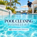 Pool Cleaning Business Kit - 45 Editable Canva Templates cover