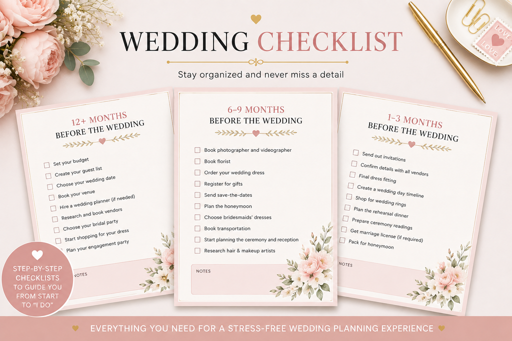 Wedding Planner Printable PDF - Wedding Planning Checklist - Bride Organizer - Budget, Guest List & Timeline - digital product preview 2