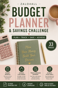 Budget Planner Printable PDF - Monthly Budget, Savings, Debt & Financial Goal Tracker - 33 Page Finance Planner - digital product preview 1
