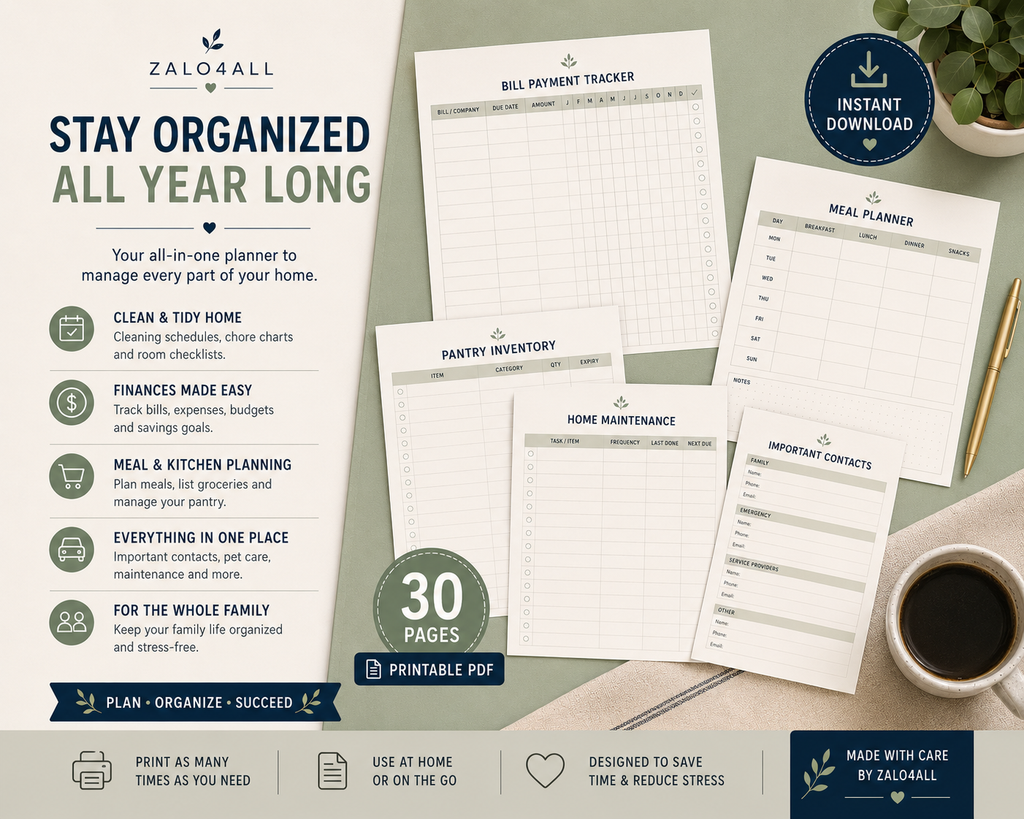 Back to School Family Organizer Printable 30 Page School Planner PDF - digital product preview 3