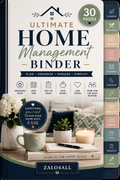Home Management Binder Printable 30 Page Household Planner Cleaning Chores Budget Meal Planner PDF - digital product preview 1