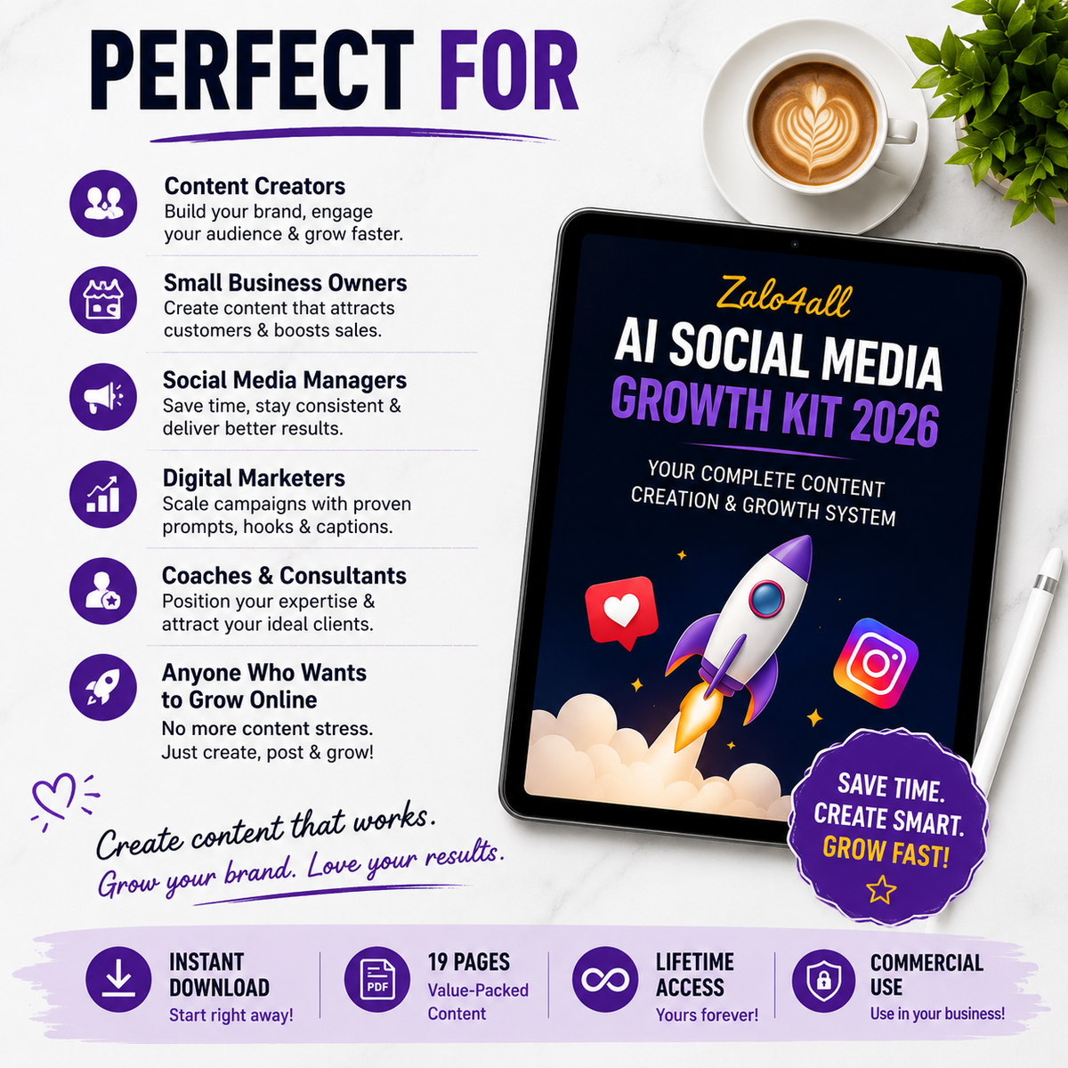 AI Social Media Growth Kit 2026 - 100 ChatGPT Prompts, Hooks & Captions - 30 Day Content Plan PDF - digital product preview 3