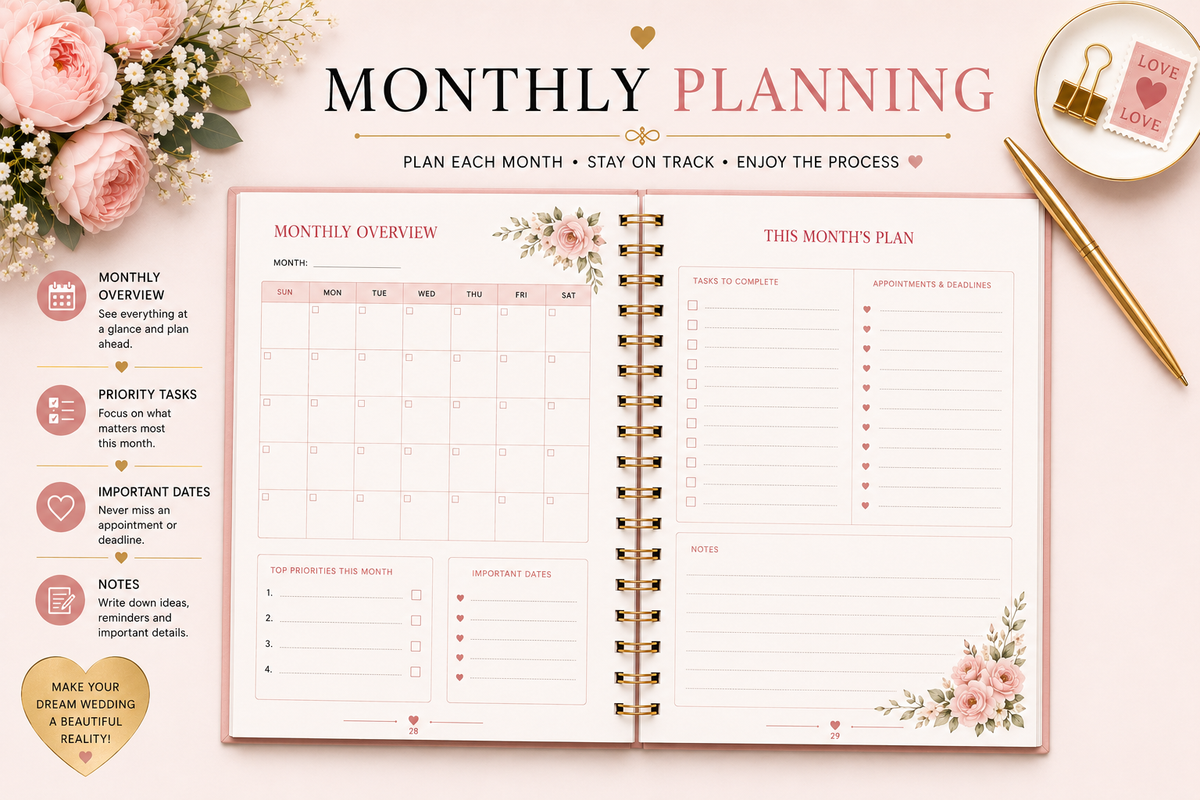 Wedding Planner Printable PDF - Wedding Planning Checklist - Bride Organizer - Budget, Guest List & Timeline - digital product preview 6