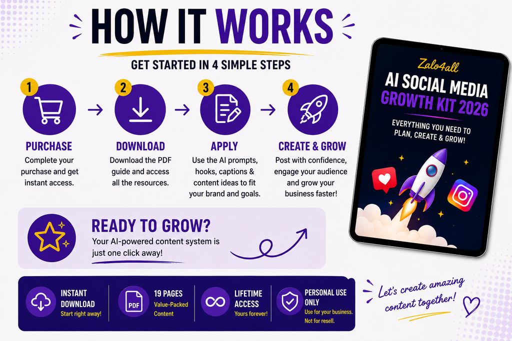 AI Social Media Growth Kit 2026 - 100 ChatGPT Prompts, Hooks & Captions - 30 Day Content Plan PDF - digital product preview 5