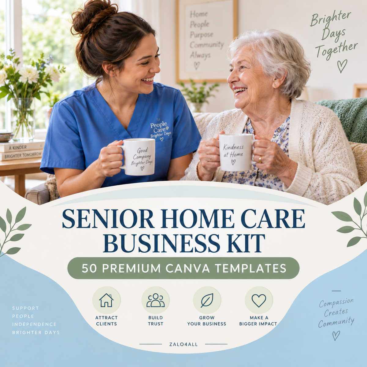 Senior Home Care Business Kit - 50 Premium Canva Templates cover