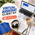 Virtual Assistant Client Kit - 45 Editable Canva Templates cover