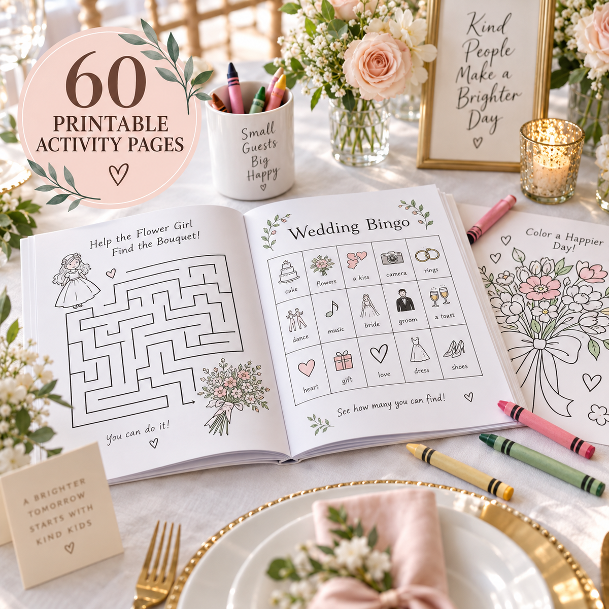 Wedding kids printable activity pages and games