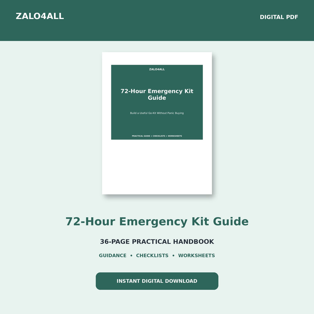 72-Hour Emergency Kit Guide | 36-Page Printable Checklist PDF cover