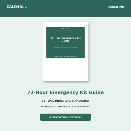 72-Hour Emergency Kit Guide | 36-Page Printable Checklist PDF cover