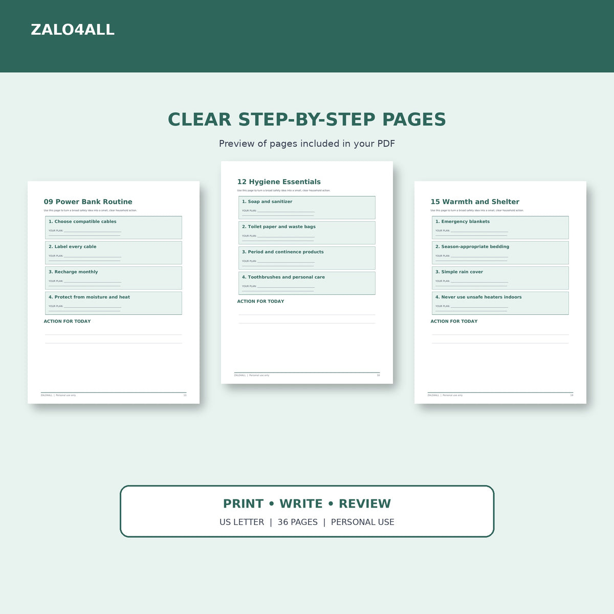 72-Hour Emergency Kit Guide | 36-Page Printable Checklist PDF interior preview 2
