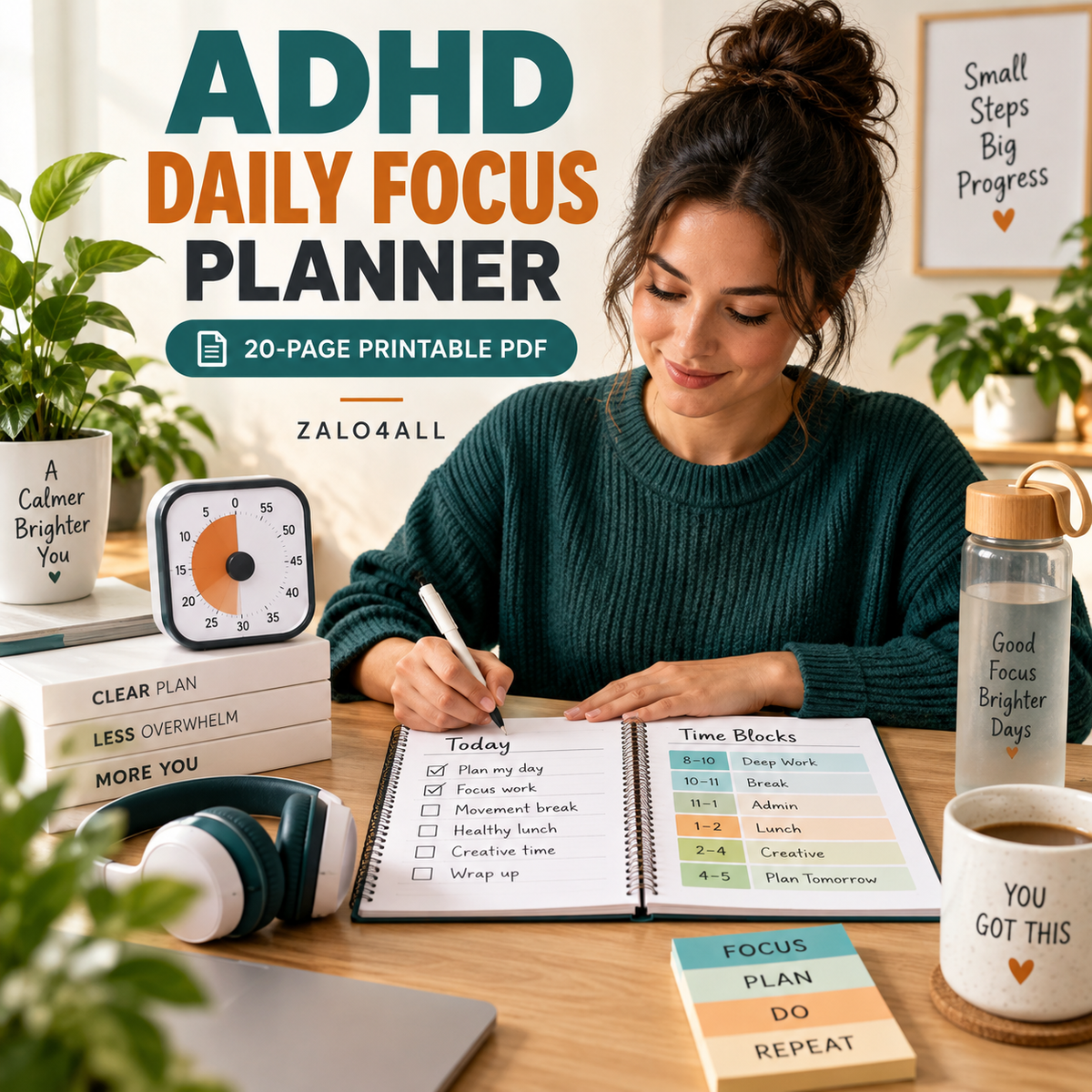ADHD Daily Focus Planner cover