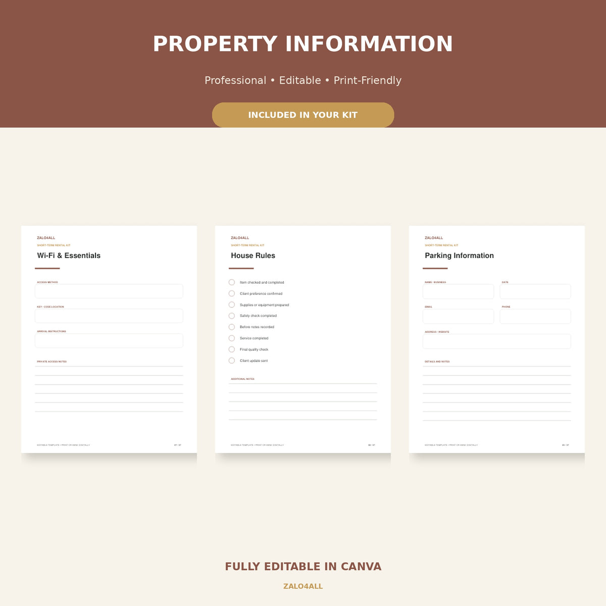 Airbnb Host Welcome Book & Management Kit | 37 Editable Canva Templates preview 2