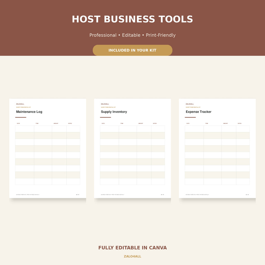 Airbnb Host Welcome Book & Management Kit | 37 Editable Canva Templates preview 4