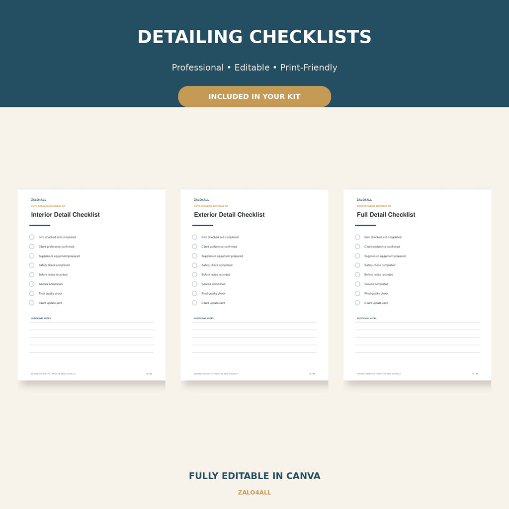 Mobile Car Detailing Business Starter Kit | 37 Editable Canva Templates preview 2