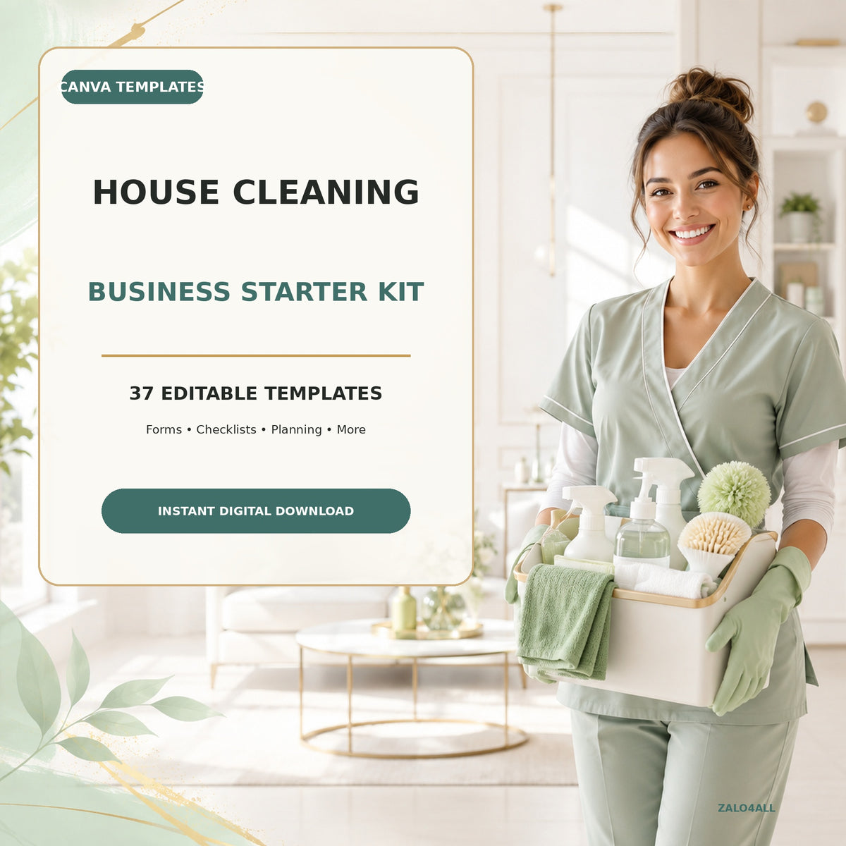 House Cleaning Business Starter Kit | 37 Editable Canva Templates product cover
