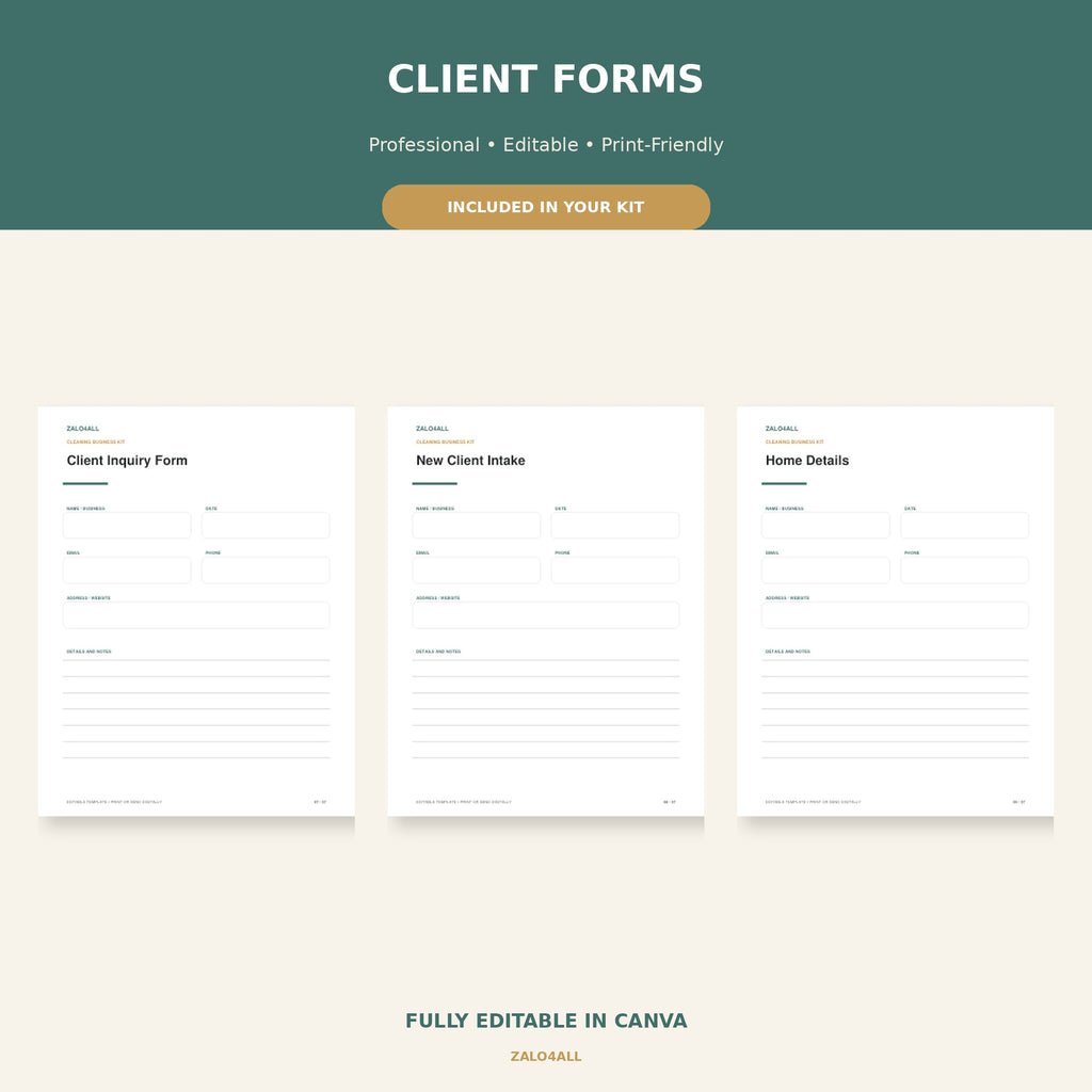 House Cleaning Business Starter Kit | 37 Editable Canva Templates preview 1