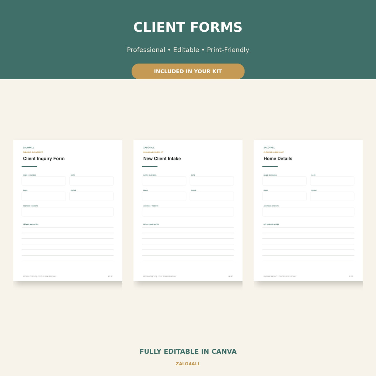 House Cleaning Business Starter Kit | 37 Editable Canva Templates preview 1