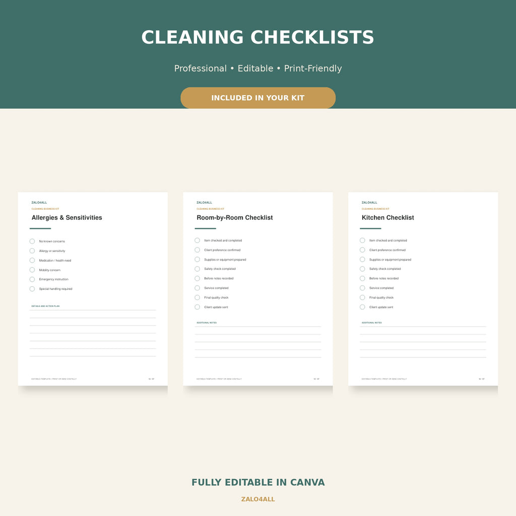 House Cleaning Business Starter Kit | 37 Editable Canva Templates preview 2