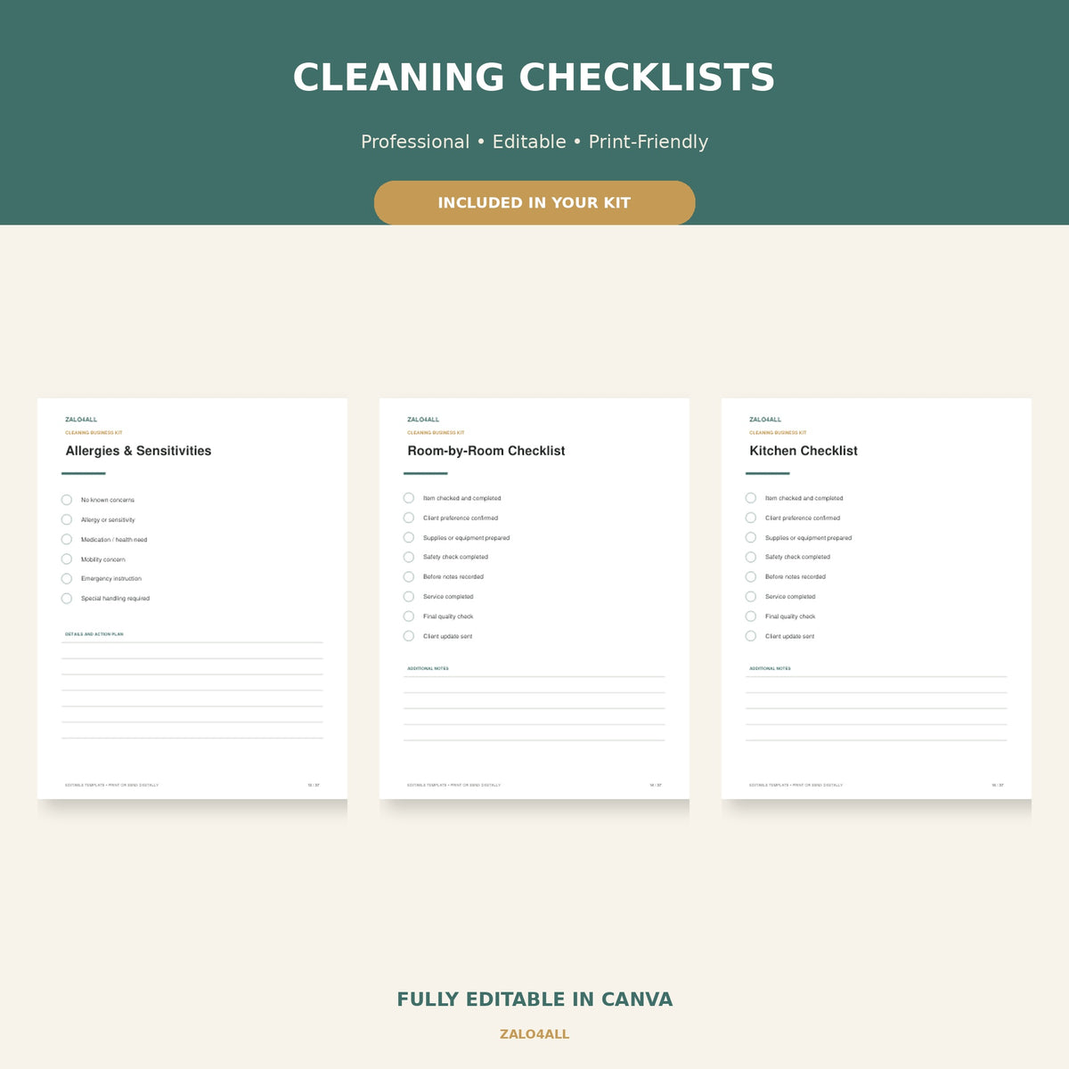 House Cleaning Business Starter Kit | 37 Editable Canva Templates preview 2