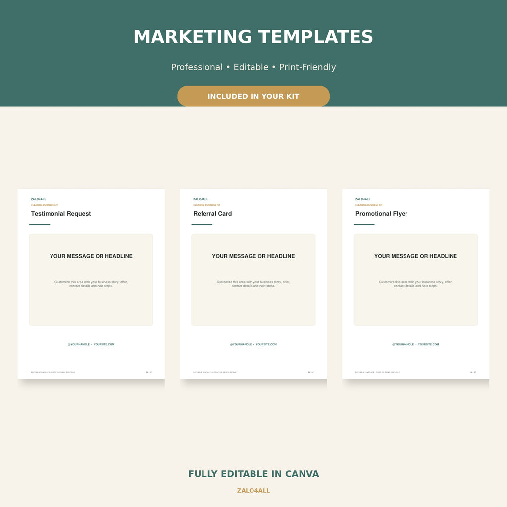 House Cleaning Business Starter Kit | 37 Editable Canva Templates preview 4