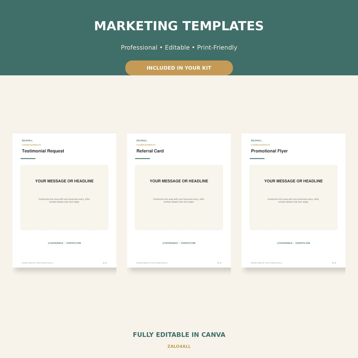 House Cleaning Business Starter Kit | 37 Editable Canva Templates preview 4