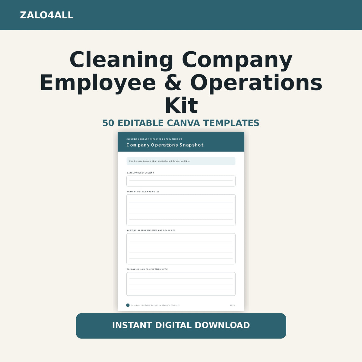Cleaning Company Employee & Operations Kit - image 1