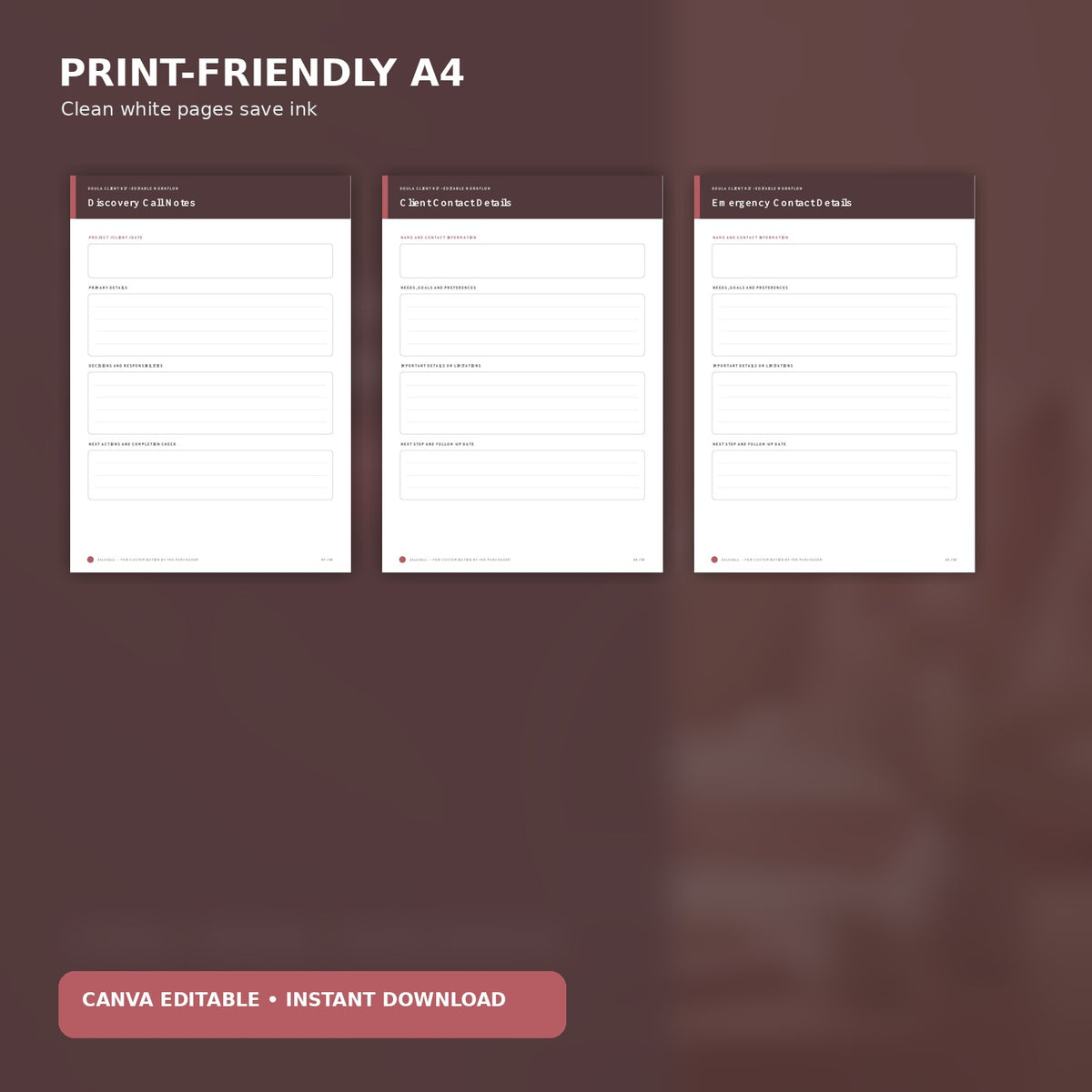 Birth & Postpartum Doula Client Kit | 50 Premium Canva Templates – template preview 3
