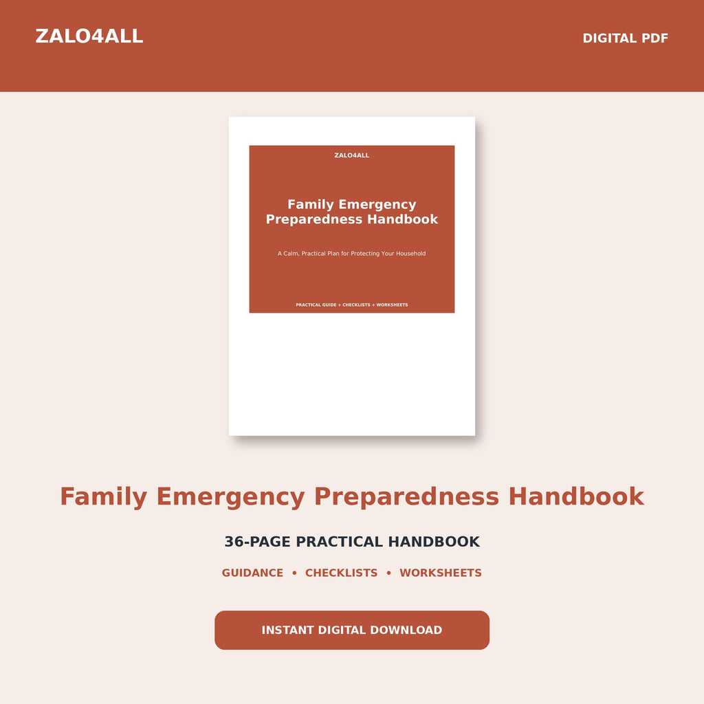Family Emergency Preparedness Handbook | 36-Page Printable PDF cover