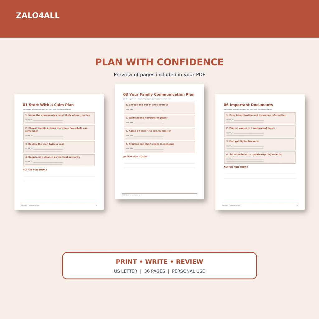 Family Emergency Preparedness Handbook | 36-Page Printable PDF interior preview 1