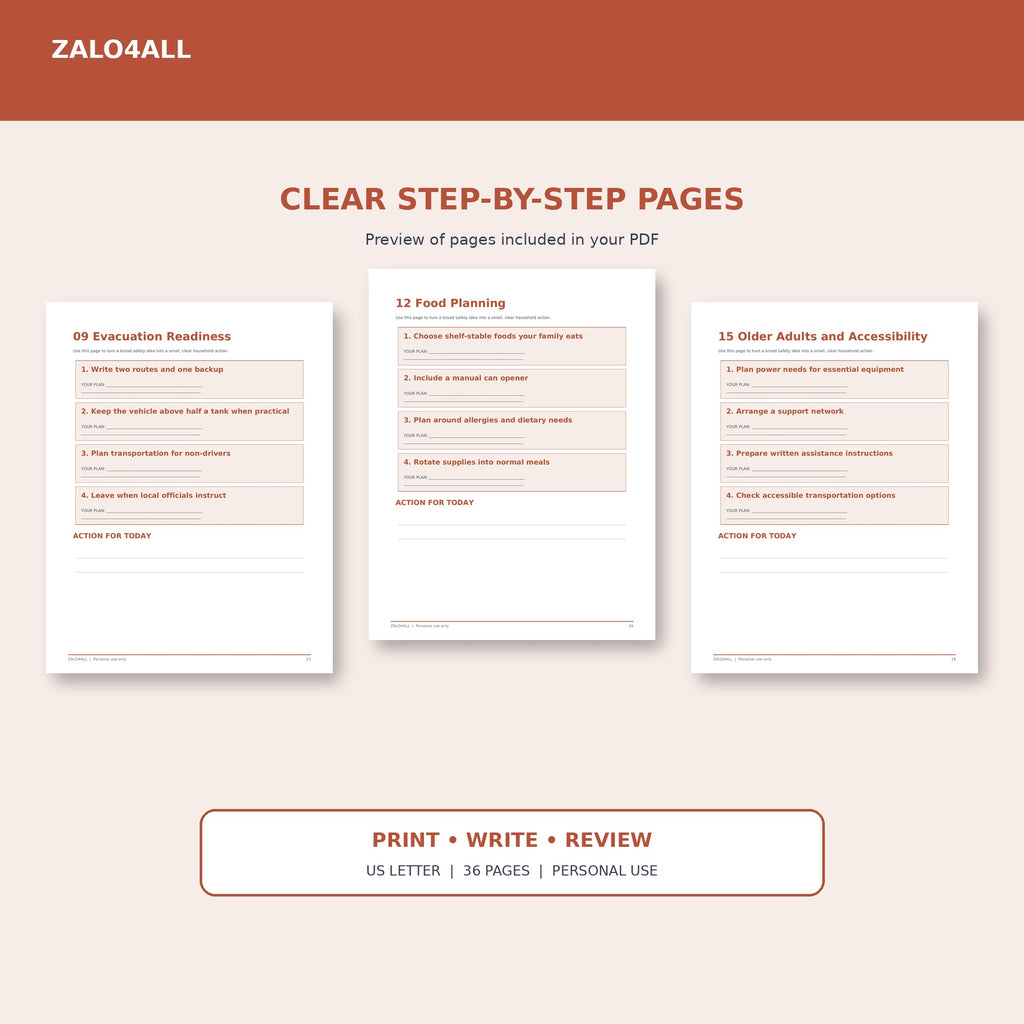 Family Emergency Preparedness Handbook | 36-Page Printable PDF interior preview 2