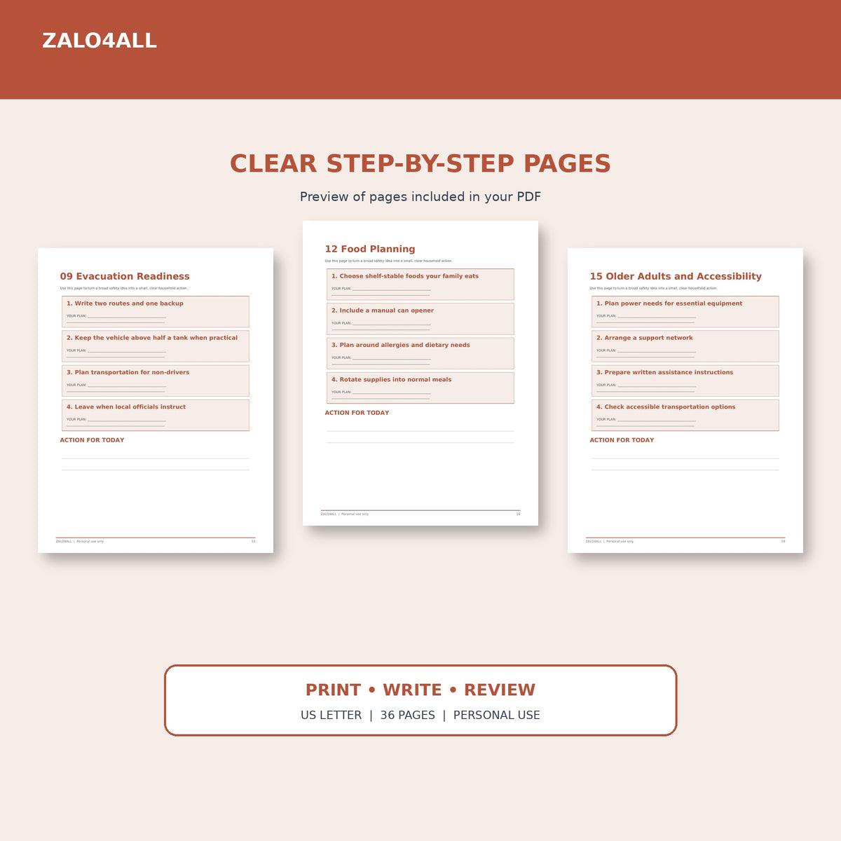 Family Emergency Preparedness Handbook | 36-Page Printable PDF interior preview 2