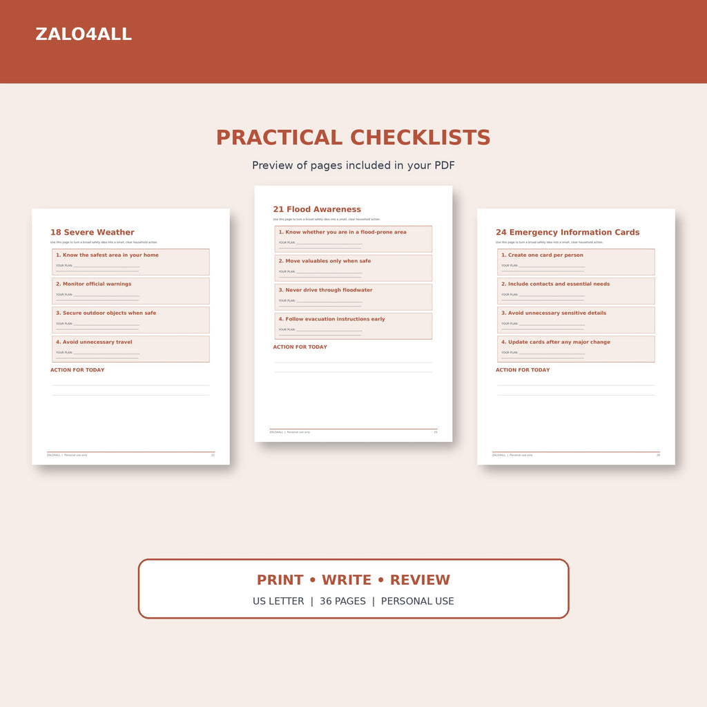 Family Emergency Preparedness Handbook | 36-Page Printable PDF interior preview 3