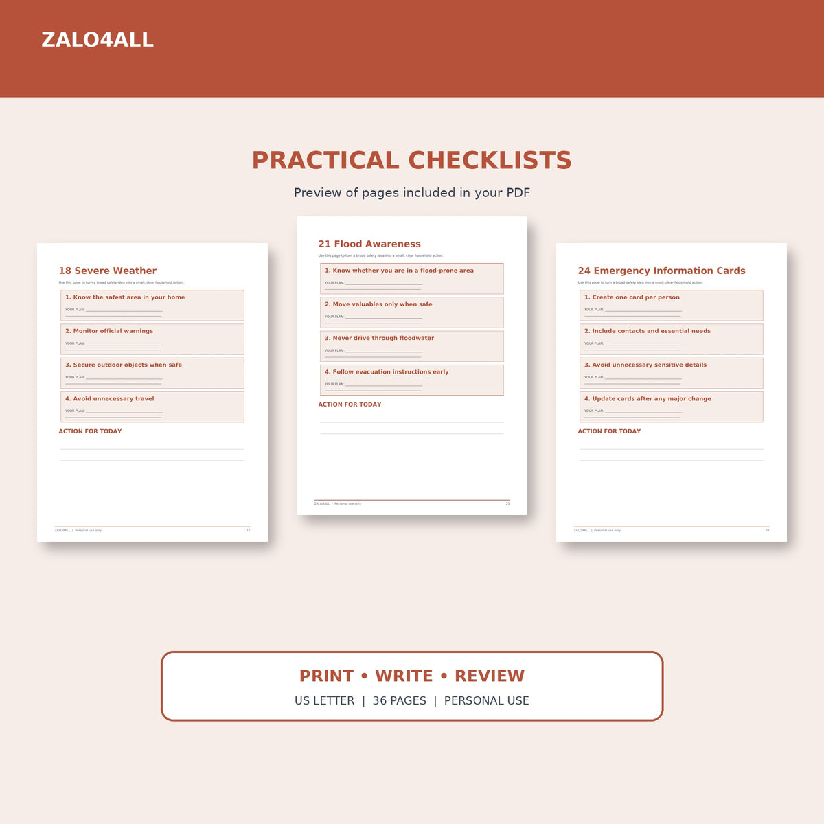 Family Emergency Preparedness Handbook | 36-Page Printable PDF interior preview 3