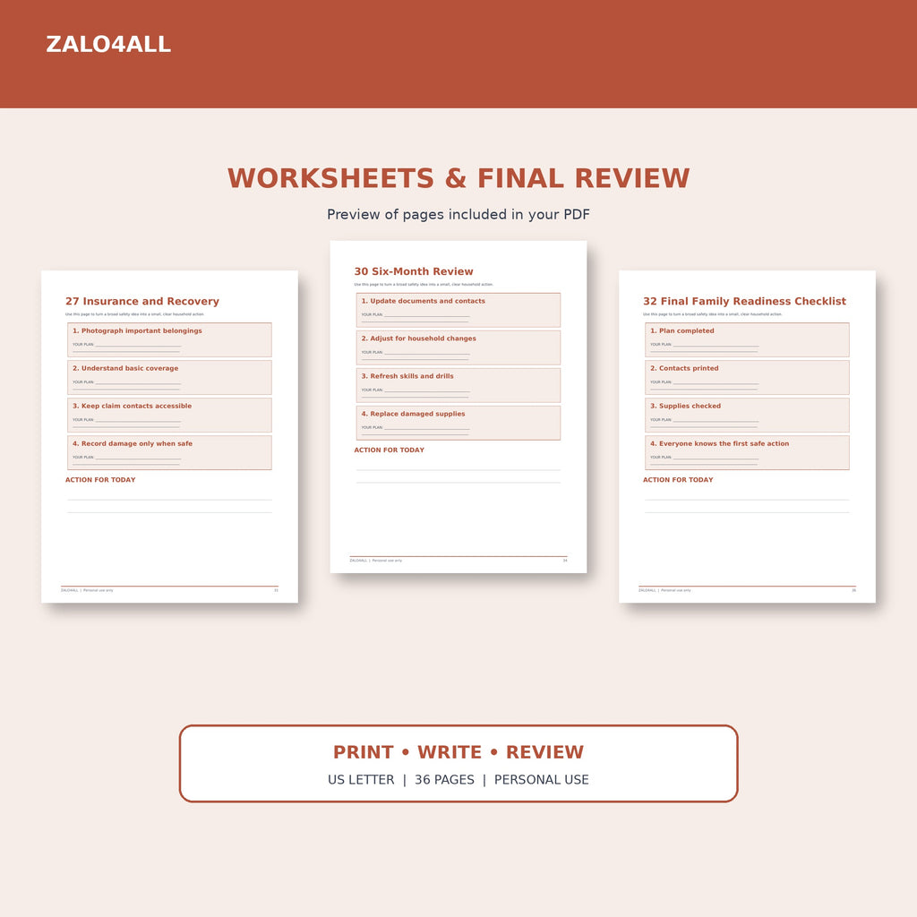 Family Emergency Preparedness Handbook | 36-Page Printable PDF interior preview 4