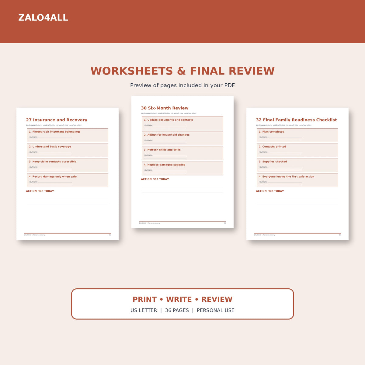 Family Emergency Preparedness Handbook | 36-Page Printable PDF interior preview 4