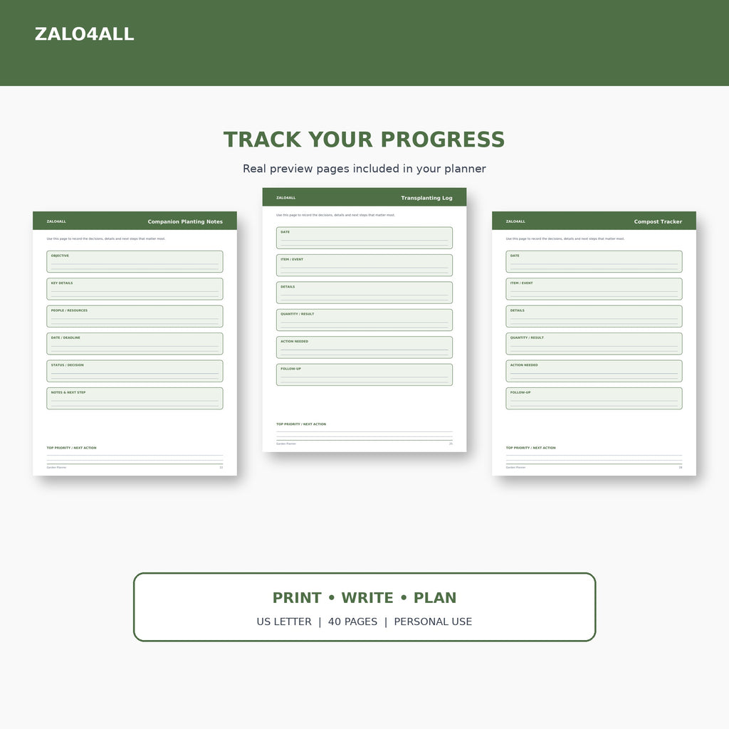 Garden Planner printable planner page preview 3