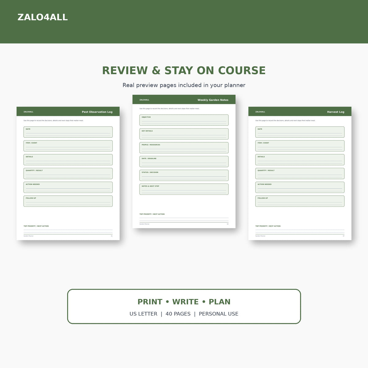 Garden Planner printable planner page preview 4