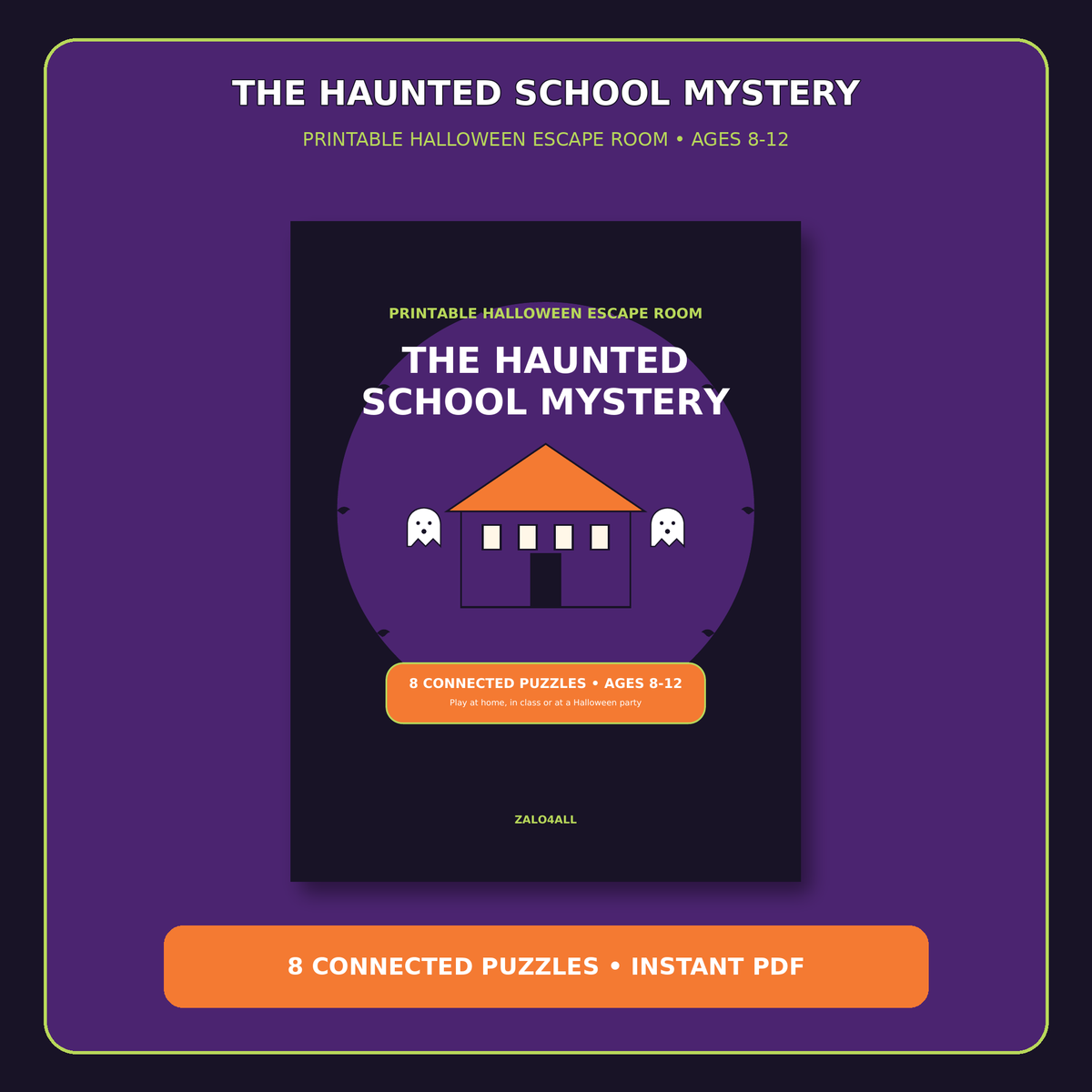 The Haunted School Mystery printable Halloween escape room ages 8-12
