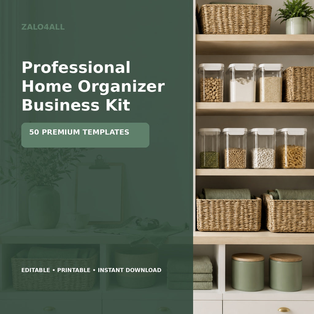 Professional Home Organizer Business Kit | 50 Premium Canva Templates – premium cover