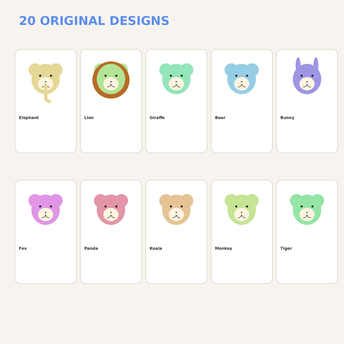 Kids Animals Clipart Bundle | 20 Cute SVG & Transparent PNG Files - image 2