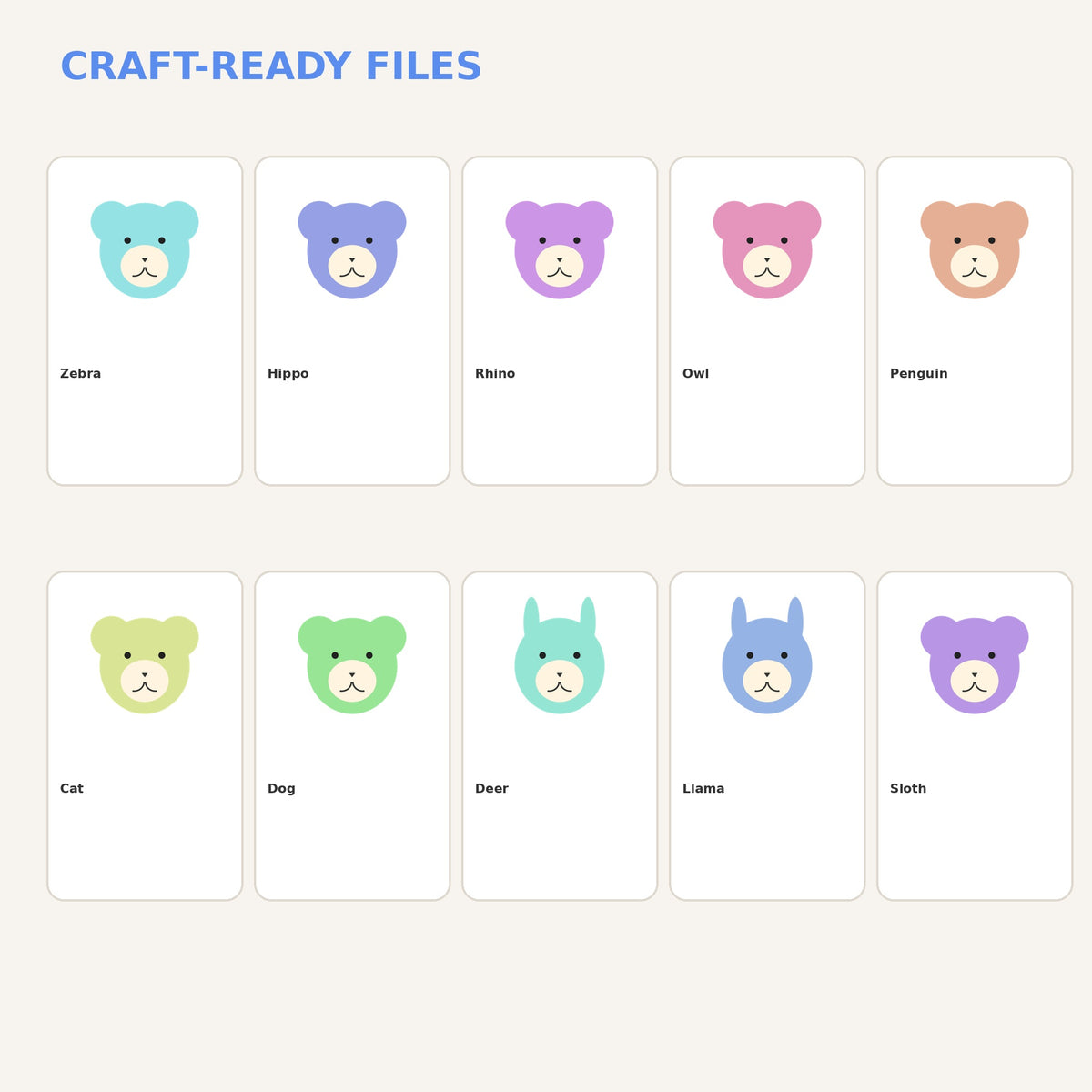 Kids Animals Clipart Bundle | 20 Cute SVG & Transparent PNG Files - image 3