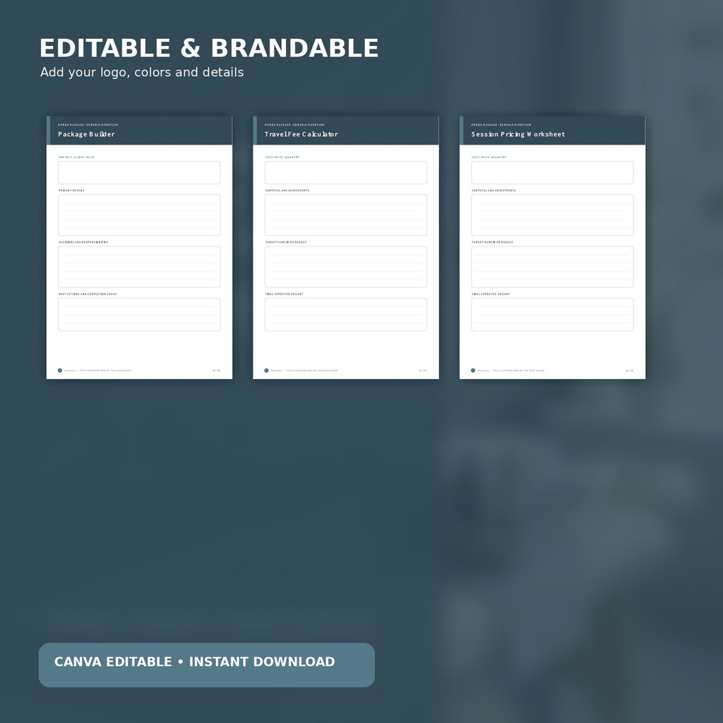 Mobile Massage Therapist Business Kit | 50 Premium Canva Templates – template preview 2