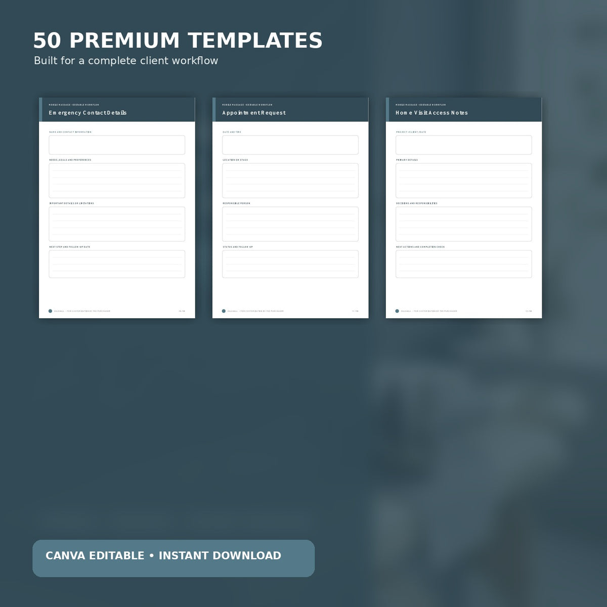 Mobile Massage Therapist Business Kit | 50 Premium Canva Templates – template preview 4