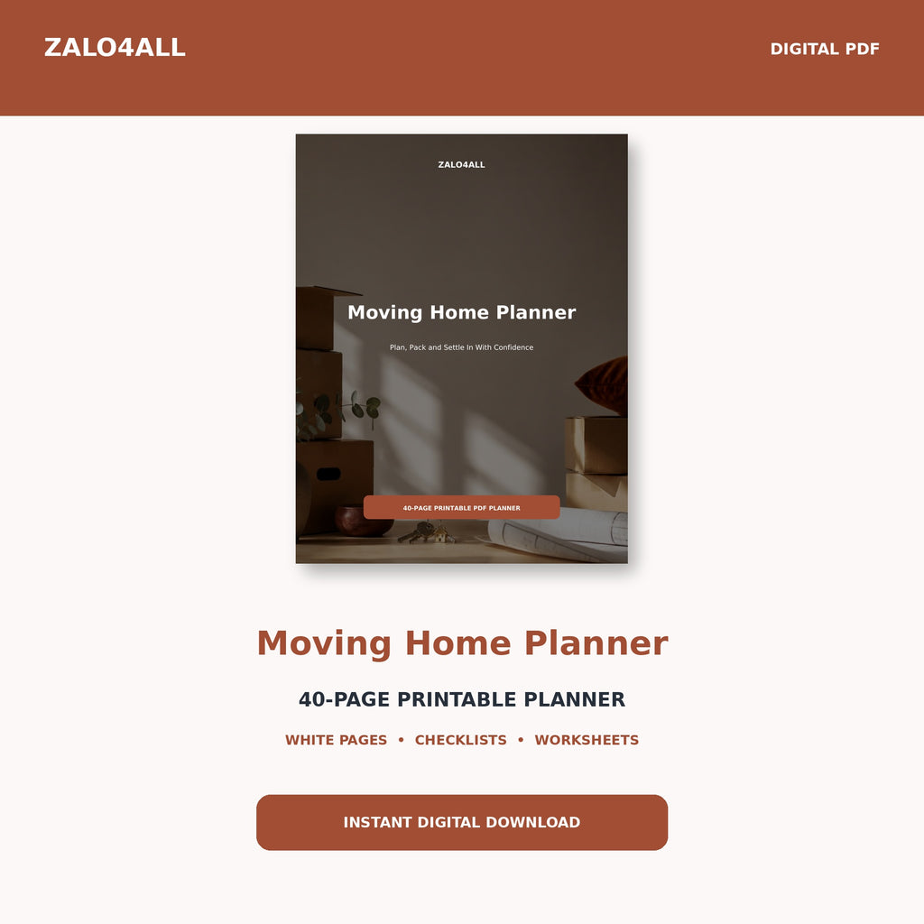 Moving Home Planner printable digital planner cover