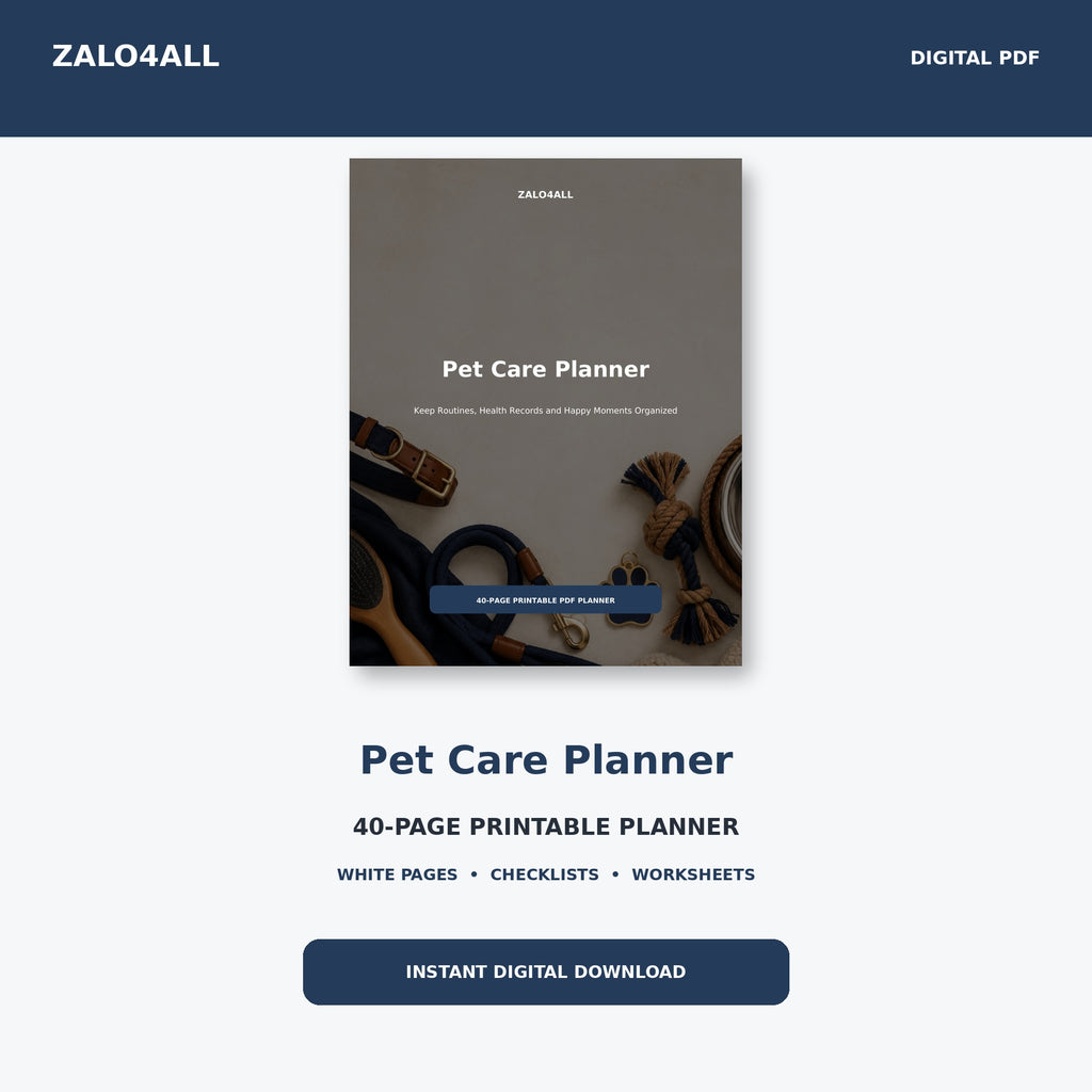 Pet Care Planner printable digital planner cover